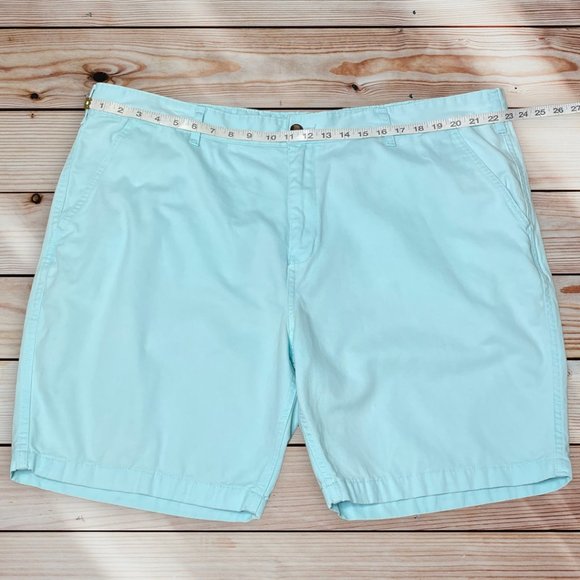 Faded Glory Pastel Turquoise Mens Flat Front Twill Shorts Size‎ 46 - Picture 3 of 8